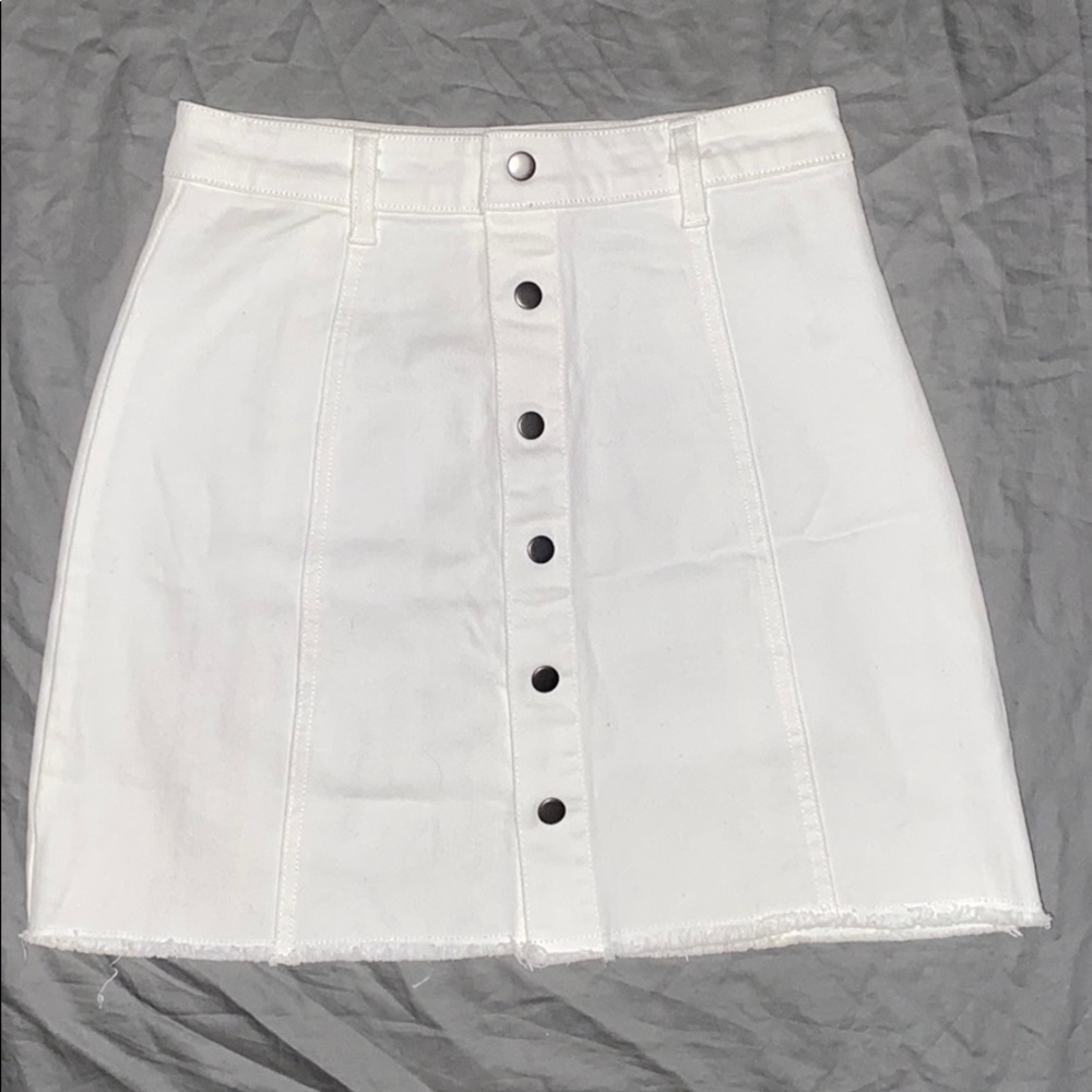 White Button Skirt